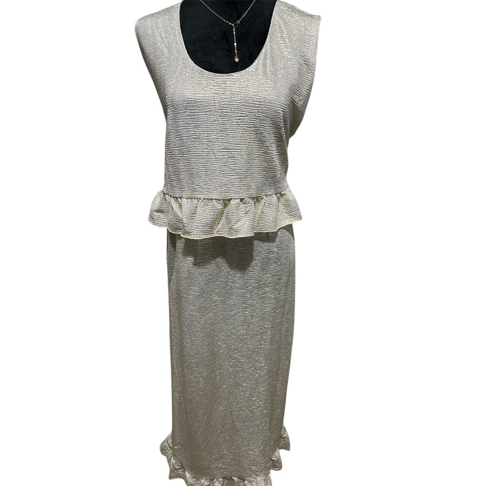 Kate & Mallory Gold Ruffled Long Dress – Size 1X, NWOT